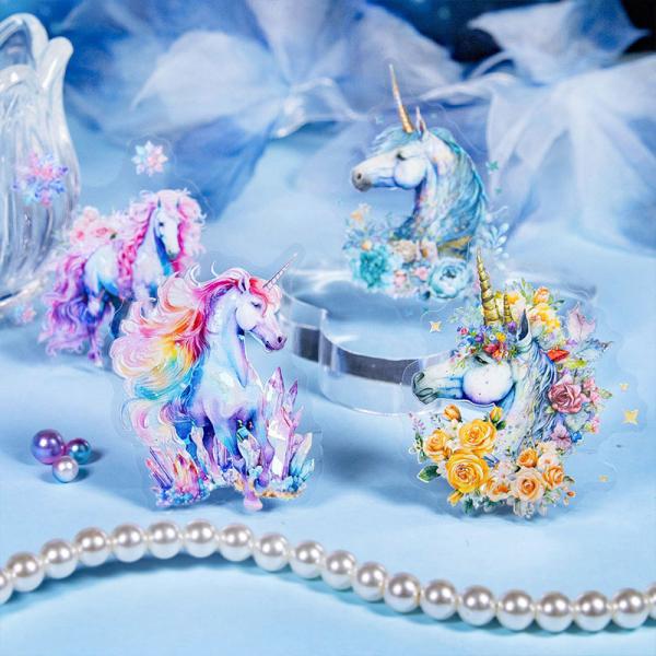 コラージュ 素材 シール ユニコーン 馬 動物 幻獣 ジャンクジャーナル アンティーク ヴィンテージ...