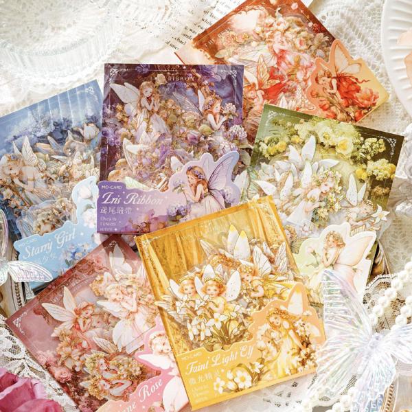 コラージュ 素材 シール 花 妖精 フラワー フェアリー ジャンクジャーナル アンティーク ヴィンテ...