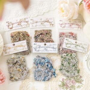 コラージュ 素材 シール モノトーン シルエット 花 フラワー ジャンク