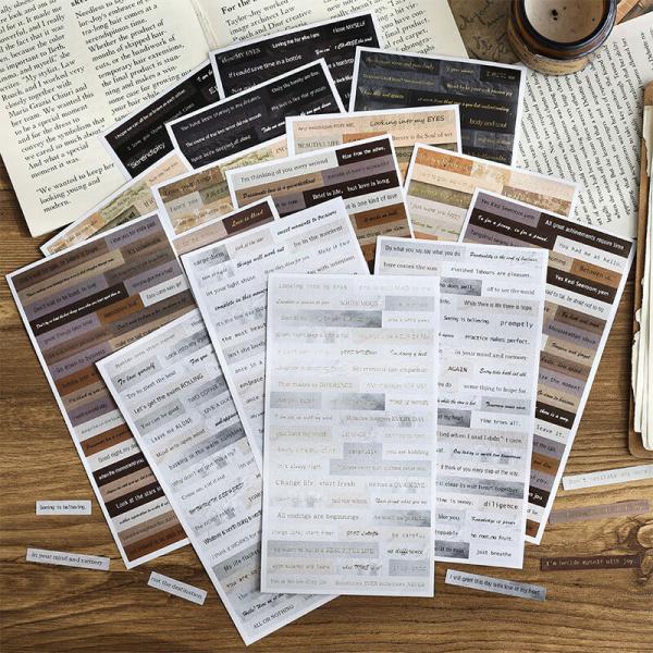 コラージュ 素材 シール 英語 英文 フレーズ 英字 英単語 ジャンクジャーナル アンティーク ヴィ...