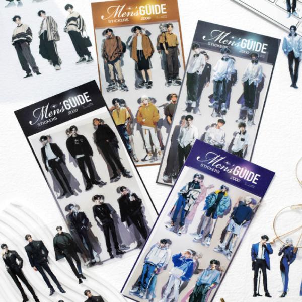 コラージュ 素材 シール 人物 男性 青年 ジャケット コート スーツ シャツ メンズ ジャンクジャ...