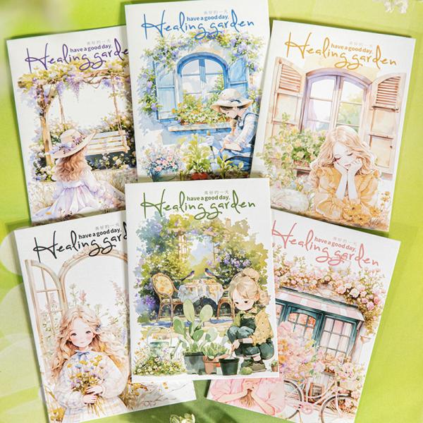 コラージュ 素材 シール 人物 女性 女の子 花 フラワー 窓 窓枠 小屋  ジャンクジャーナル 海...