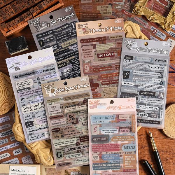 コラージュ 素材 シール 英語 フレーズ 英字 アルファベット 英単語 ジャンクジャーナル 海外 手...