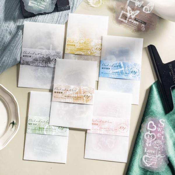 コラージュ 素材 シール 英語 フレーズ 花 蝶 フレーム おしゃれ アクセント 手帳 ジャンクジャ...