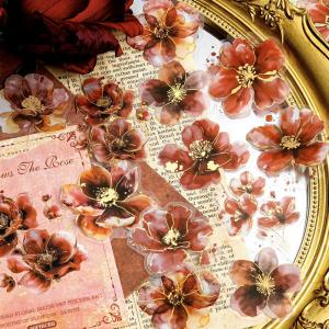コラージュ 素材 シール 花 桜 梅 桃 青い...の詳細画像5