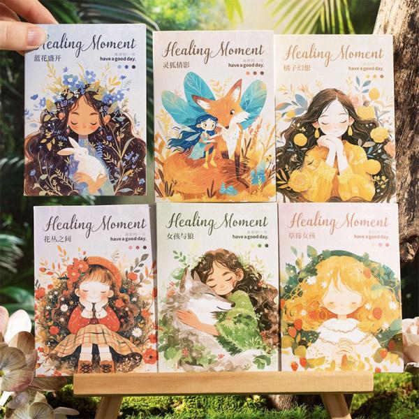 ST647 人物 女の子 女性 動物 キツネ オオカミ ウサギ 犬 小動物 コラージュ素材 コラージ...