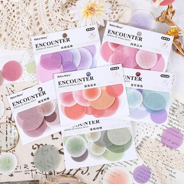 ST651 アクセント グラデーション 丸 円 水玉 飾り 装飾 コラージュ素材 コラージュ シール...