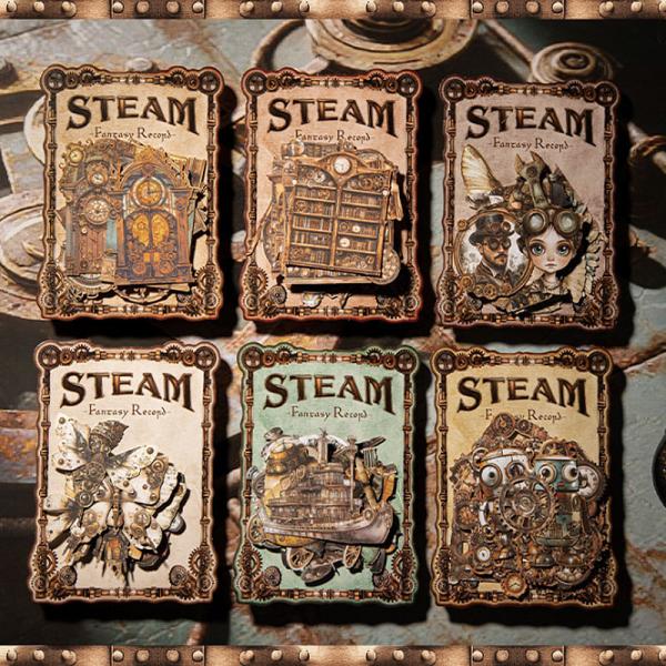 ST740 歯車 スチームパンク 人物 扉 ドア 機関車 蒸気船 飛行船 蝶 昆虫 コラージュ素材 ...