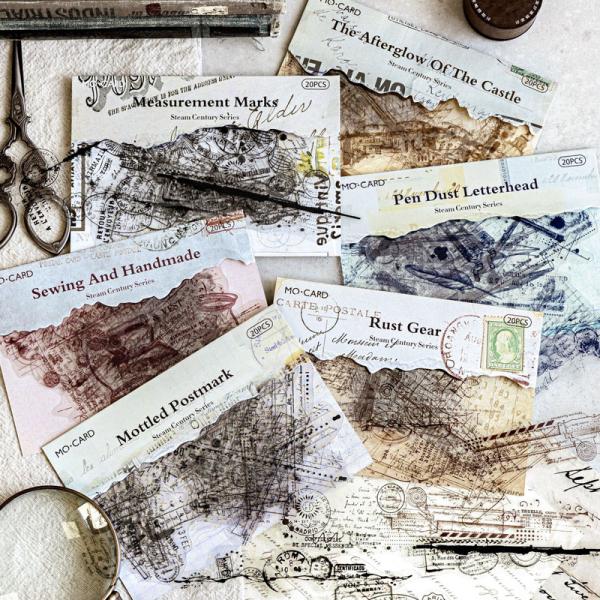 ST767 装飾 おしゃれ アクセント 手紙 メモ ノート 設計図 英字 英語 コラージュ素材 コラ...