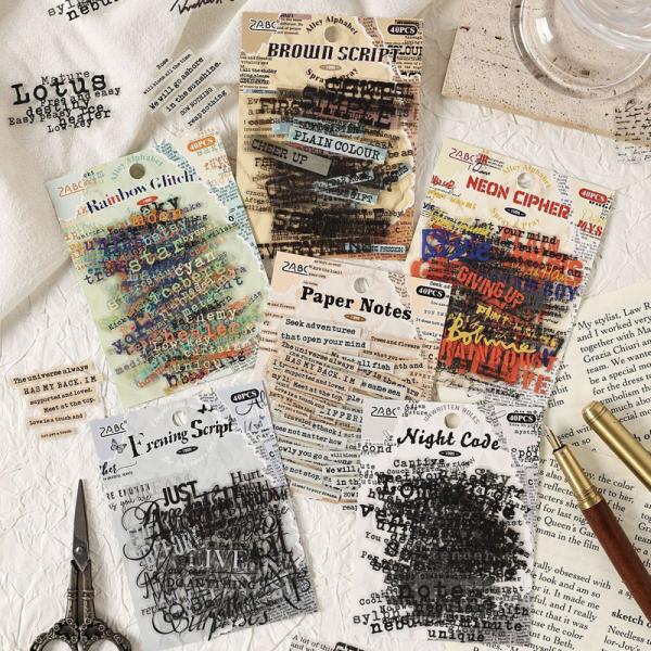 ST830 英語 フレーズ 英文 英単語 英字 アルファベット コラージュ素材 コラージュ シール ...