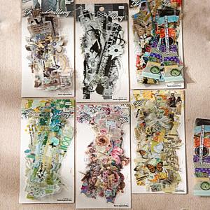 ST895 帯シール 装飾 飾り アクセント おしゃれ コラージュ素材 コラージュ シール ステッカー 紙もの 手帳 日記 海外 紙モノ 紙物