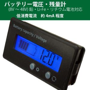 BE 青バックライト バッテリー デジタル電圧計 専用電池不要