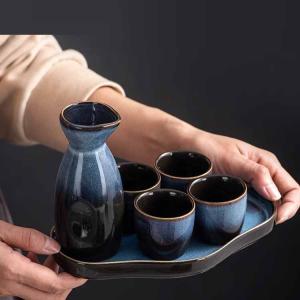 セラミックトレー付き 酒器セット 熱燗 徳利 ...の詳細画像1