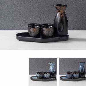 セラミックトレー付き 酒器セット 熱燗 徳利 ...の詳細画像2
