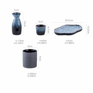 セラミックトレー付き 酒器セット 熱燗 徳利 ...の詳細画像3