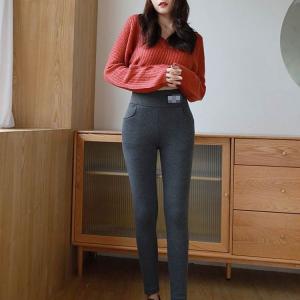 レギンスパンツ 裏起毛 レディース リブ レギ...の詳細画像1