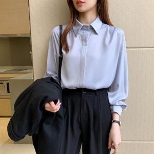 スキッパー 長袖 襟付き 春 前開き 秋 シャ...の詳細画像2