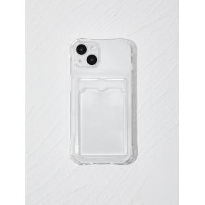 携帯アクセサリー スマホケース カードスロット付き透明電話ケース iPhone アイフォン スマホケース
