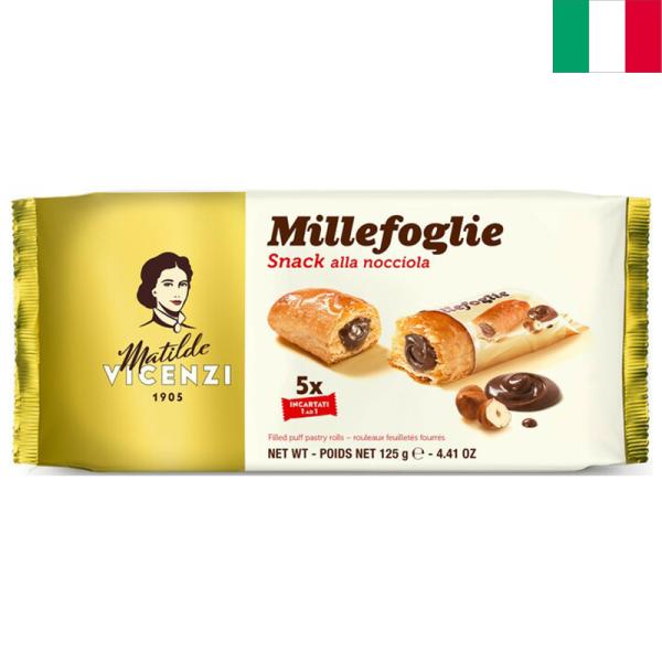 VICENZI ヴィチェンチ パフペーストリーロール ヘーゼルナッツ 3箱セット 個包装 ロールパイ...