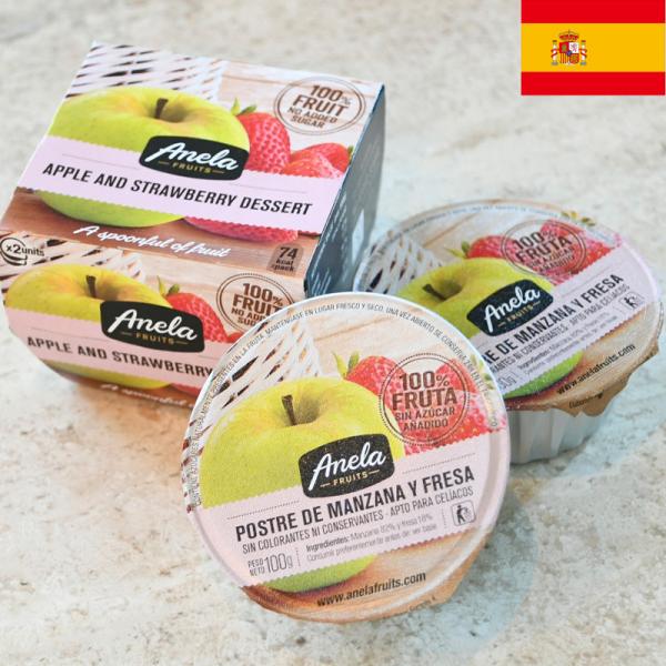 Anela FRUITS アネラフルーツ デザートピューレ アップル＆ストロベリー 100g×2個 ...