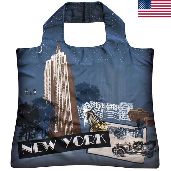 エンビロサックス ニューヨークデザインエコバッグ 50×42cm 折りたたみ NY ニューヨークみや...
