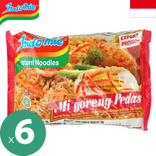 アウトレットSALE 賞味期限間近 インドミー ピリ辛ミーゴレン味 6袋セット インスタント麺 即席...