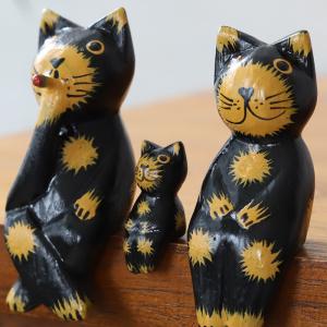バリネコ親子3匹セット 天然木 職人手作り 木...の詳細画像4