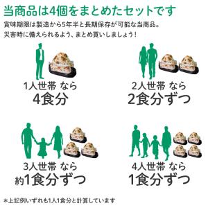 4食セット 非常食 尾西食品 携帯おにぎり 五...の詳細画像4