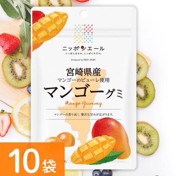 全農 ニッポンエール 宮崎県産マンゴーグミ10袋セット ご当地グミ お菓子 フルーツグミ 果実グミ ...