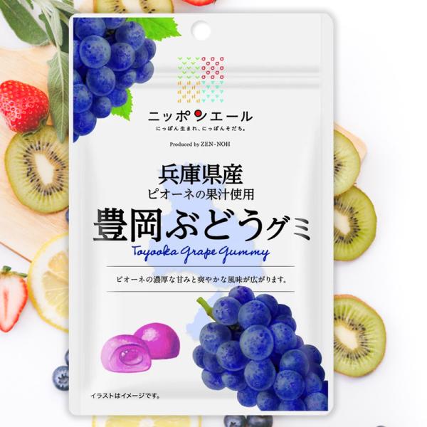 全農 ニッポンエール 兵庫県産豊岡ぶどうグミ 葡萄 ぶどう ご当地グミ お菓子 フルーツグミ 果実グ...