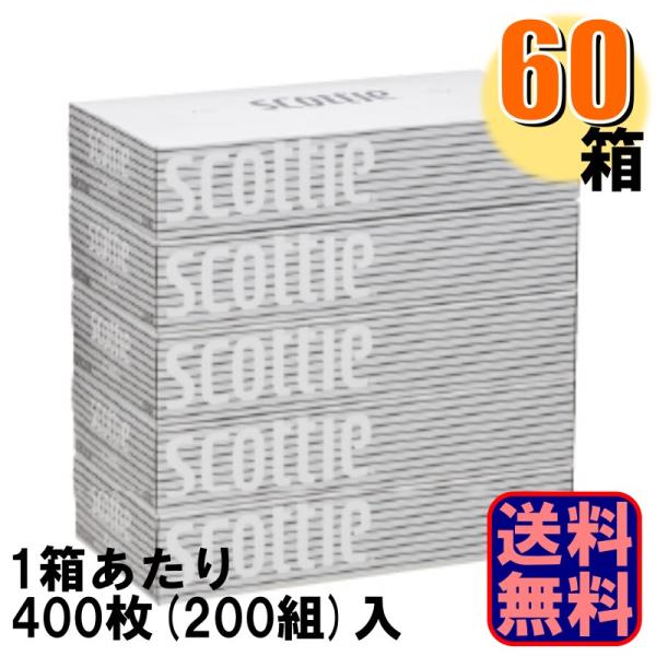 ボックスティッシュ スコッティ ティシュー 400枚200組 1ケース60箱入 1ケース60箱入 爆...