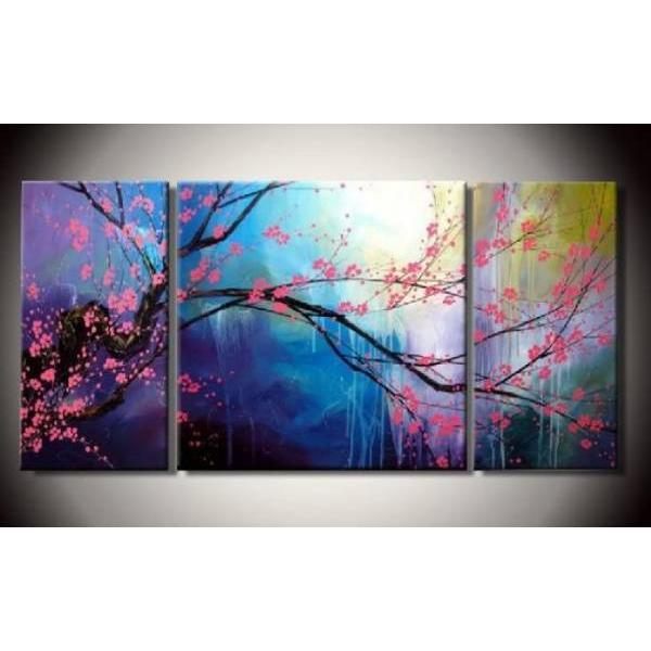 アートパネル　『桜』 30x60cm、２枚組他、計３枚　サクラ　手描き　インテリア