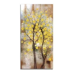 アートパネル　『黄色い花の木』　70x140cm x 1枚　肉筆　大型　お店のディスプレイ　インテリ...