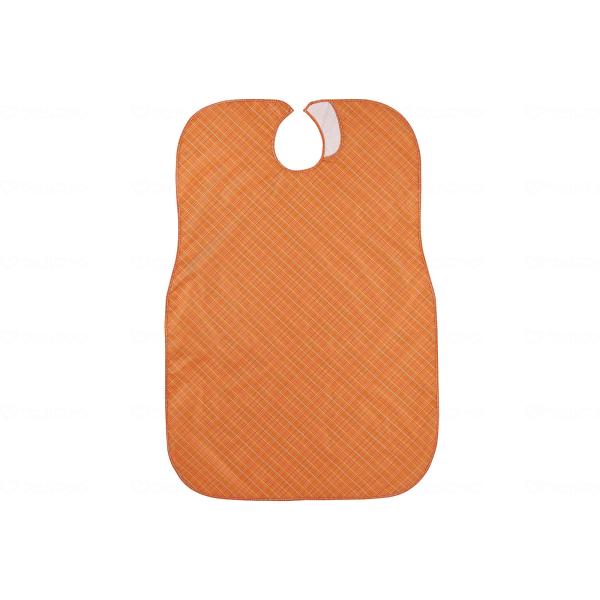 ウェルファン まごころ食事用エプロン/格子オレンジ