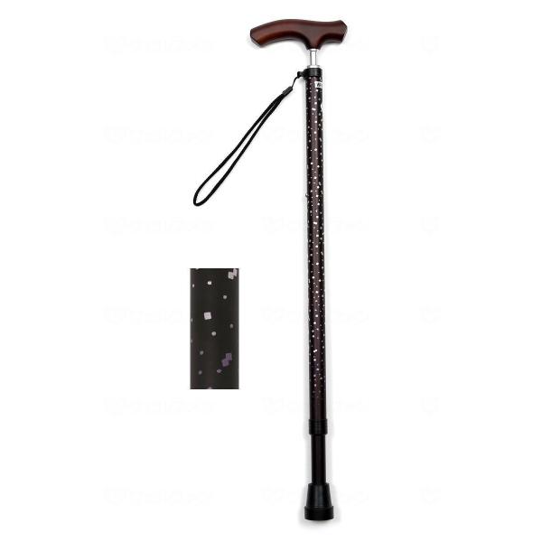 ウェルファン 夢ライフステッキ スリムネック伸縮ベーシックタイプ(柄) ブラックドット