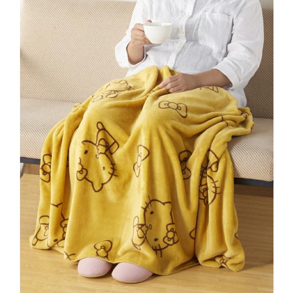 ウェルファン ひざ掛け(ハローキティ) イエロー 10758  大 80cm×135cm