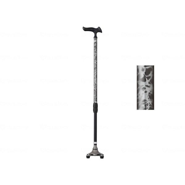 非課税商品 フジホーム かるがも4ポイントステッキ / WB3828 バーズアイシルバー 多点杖