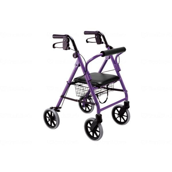 竹虎 ハッピーミニ 歩行車 ミルクティーベージュ・パープルメタリック