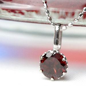 ペンダントトップ レディース ガーネット 18金 K18 ゴールド K14WG 5.0mm