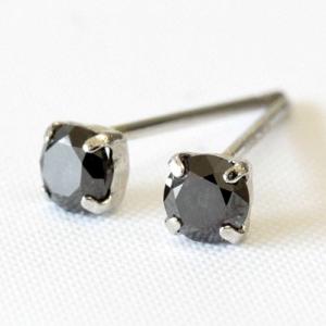ピアス ダイヤピアス ブラックダイヤ 18金 18k K18 メンズピアス 0.5