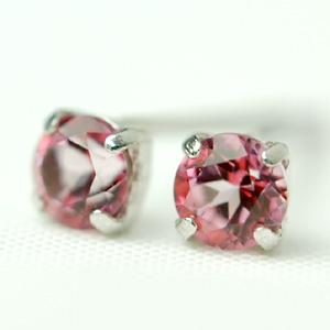ピアス レディース トパーズ プラチナ pt900  ピンクトパーズ マシンカット 3.0mm