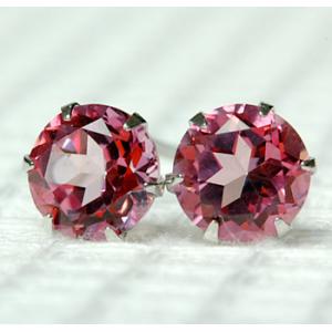 ピアス レディース トパーズ プラチナ pt900 ピンクトパーズ 5.0mm