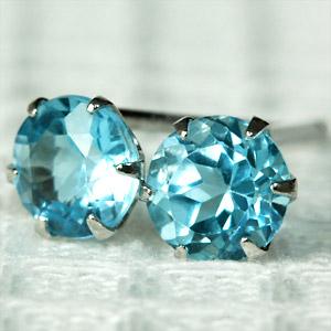ピアス トパーズ レディース プラチナ pt900 ブルートパーズ 4.0mm 