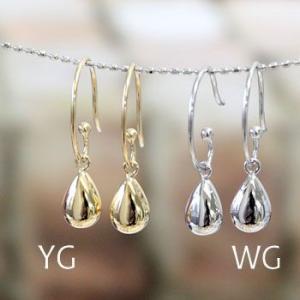 ピアス レディース 揺れる 18金 18k K18 ゴールド ティアドロップ チャーム