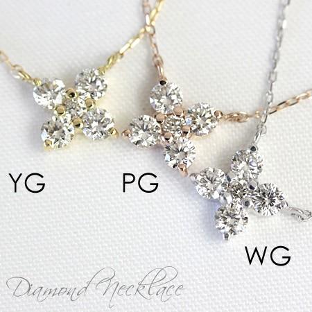 ダイヤモンド ネックレス レディース ダイヤネックレス 18金 18k K18 0.2ct カラット