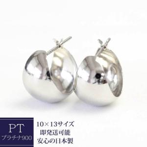 ピアス フープ プラチナ pt900 5×10 地金ピアス ムーンピアス 月