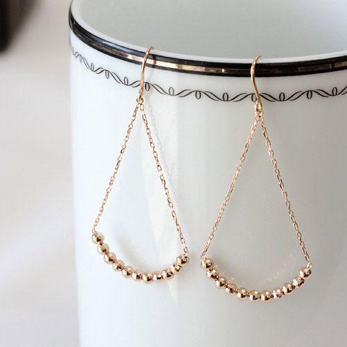 ピアス レディース 揺れる ボール× ミラーボール アメリカンフックピアス 11個タイプ K18