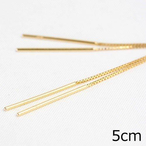 ピアス レディース 18金 18k K18 ゴールド 揺れる シンプル アメリカンチェーン Sサイズ...