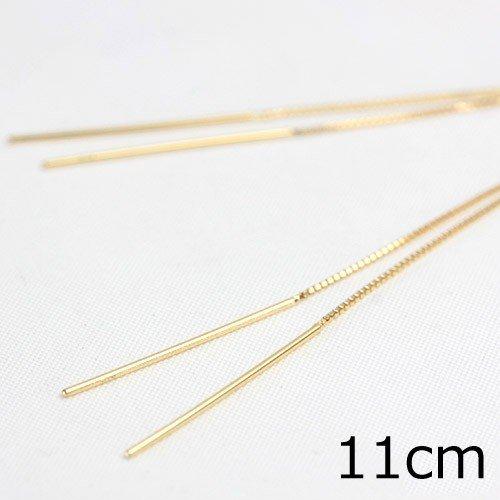 ピアス レディース 揺れる 18k K18 18金 ゴールド シンプル アメリカンチェーン Lサイズ...