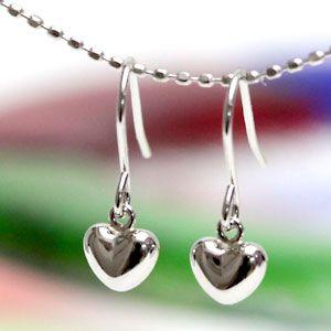 ピアス レディース 揺れる 地金 プラチナ pt900 アメリカンフックピアス ハート